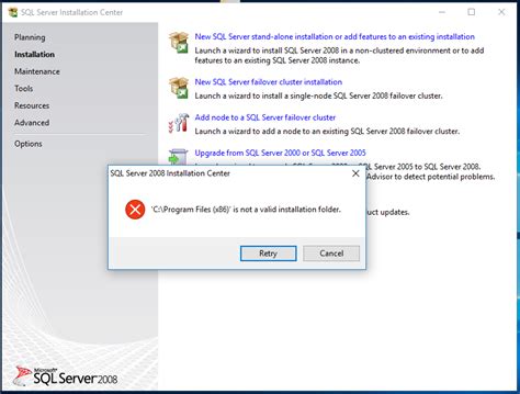 SQL Server is not a valid installation folder how to fix location.